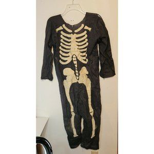 Vtg (2) Halloween COLLEGEVILLE SKELETON COSTUME Fabric Hood Amazing Adult&Child